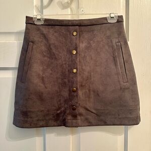 HYFVE Chocolate Buttoned Mini Skirt